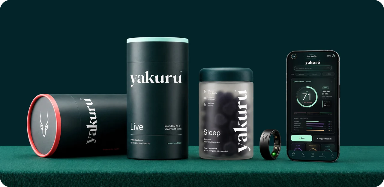 The Yakuru range: Live, Sleep, the Ultra Ring and the app